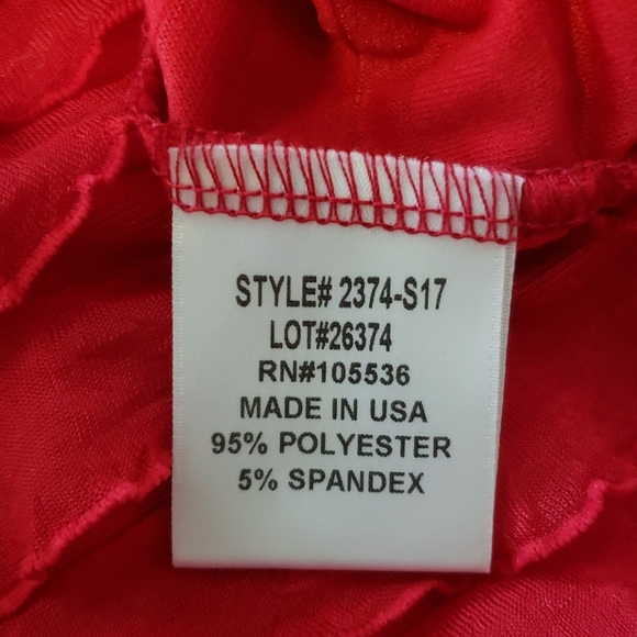 Beautiful Red Ruffled Blouse - Picture 4 of 5